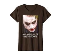 The Dark Knight Joker Stranger Maglietta, Donna, Marrone, L