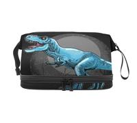 The Dark Wild Dinosaur - Trousse a doppio strato per cosmetici per donne e ragazze, borsa da viaggio per trucchi e trucchi, pratica borsa organizer con scomparto per pennelli, Multi, 27x15x14