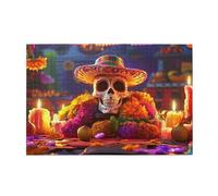 The Day Of The Dead Sugar Skull Con Calendule 1000 Pezzi Puzzle Per Adulti Puzzle In Legno Per Adulti Regali Home Decor