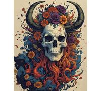 The Dead Pretty Floral Skull Notebook - For your darker thoughts (and shopping lists): Glossy cover, 110 lined pages, 7.5" x 9.25”