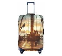 The Deck of A Pirate Ship - Copertura elastica per valigia, da viaggio, con stampa, antigraffio, Nero , L