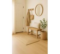 The Deco Factory - Tappeto in iuta artigianale intrecciato a mano, per ingresso, corridoio, soggiorno, cucina, camera da letto, ufficio, colore naturale, 50 x 80 cm, beige