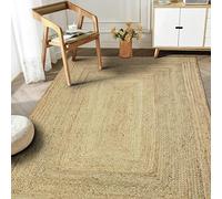 THE DECO FACTORY - Végétal Jute - Tappeto Intrecciato Artigianale in Juta, Tappeto per Salotto, Camera da Letto, Ufficio, Sala da Pranzo, Colore Naturale, Tappeto Beige, Rettangolare 160 x 230 cm