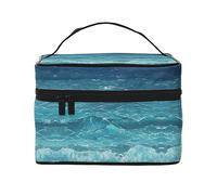 The Deep Blue Sea - Borsa per il trucco da donna, grande capacità, portatile, da viaggio, (22,9 x 16,5 x 15,7 cm), grande borsa per il trucco per ragazze