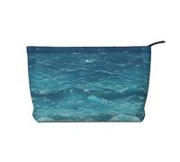 The Deep Blue Sea - Borsa per il trucco in velluto a coste con chiusura a cerniera, multifunzione, 22 x 7 x 17 cm, per viaggi, campeggio, vacanze, fitness, Nero , Taglia unica