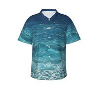 The Deep Blue Sea, camicia hawaiana da uomo a maniche corte, perfetta per vacanze al mare e feste quest'estate, nero, XXL-4XL
