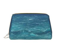 The Deep Blue Sea - Grande borsa per il trucco portatile, in pelle PVC, chiusura con cerniera, borsa da viaggio per articoli da toeletta, borsa da viaggio, bianca, taglia unica, bianco, Taglia unica