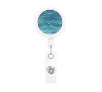 The Deep Blue Sea - Porta badge retrattile con clip girevole a 360°, bobina per badge resistente, per ufficio, lavoro, eventi