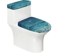 The Deep Blue Sea - Set di 2 coprisedili per WC, con coperchio del serbatoio, adatto per WC a forma di U o estesi, perfetto per inaugurazione della casa, compleanni e regali