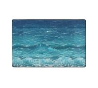 The Deep Blue Sea Soft Flannel Carpet 152,4 x 99,1 cm, in memory foam antiscivolo, ideale per soggiorno e ufficio.