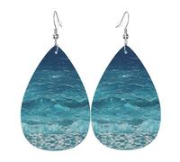 The Deep Blue Sea Stampe Orecchini a goccia in pelle con pendente elegante e leggero per donne e ragazze, taglia unica, in pelle, senza pietre preziose