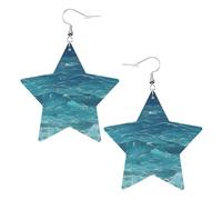 The Deep Blue Sea Stampe Orecchini in pelle a forma di stella, eleganti e leggeri, pendenti per donne e ragazze, taglia unica, in pelle, senza pietre preziose