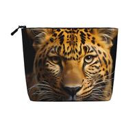 The deep-Eyed Leopard Fake Hemp Makeup Bag Grande Capacità Organizer da viaggio per viaggi di lavoro e uso quotidiano