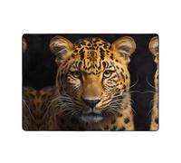 The Deep Eyed Leopard Flanella, 203,2 x 147,3 cm, tappeto in tessuto, antimacchia, decorazione per casa, camera da letto, ufficio