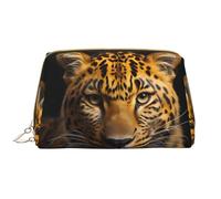 The deep-eyed leopard Makeup Bag Donne - Grande CapacityTravel Cosmetic Bag PU Leather Zipper Pouch Portable Wide Open Organizer