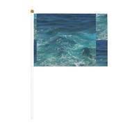 The Deep Ocean - Bandiera a mano stampata su entrambi i lati, 14 x 20,8 cm, adatta per attività di squadra di tifo