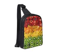 The Deep Ocean - Borsa a tracolla con doppia tasca, ideale per concerti, sport, viaggi, ciclismo ed escursionismo, Frutta fresca, Taglia unica