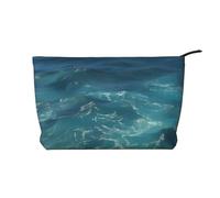 The Deep Ocean, borsa cosmetica alla moda in velluto a coste, chiusura a cerniera, adatta per viaggi, campeggio e uso quotidiano