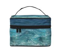 The Deep Ocean, borsa cosmetica portatile impermeabile di grande capacità, 23 x 17 x 16 cm, per viaggi, sport all'aria aperta, regalo di nozze, Nero , Taglia unica