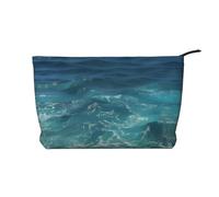 The Deep Ocean - Trousse per trucchi in velluto a coste, versatile, con cerniera, per uso quotidiano e organizer da viaggio, Nero , Taglia unica