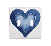 The Denim Heart Double Gang Toggle Light Cover Wall Plate Switch Decor Dimensioni standard - 11,4 x 11,4 cm