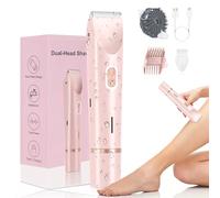 The Dermave, Dermave Bikini Trimmer, Dermave Rasoio da donna, 2025 Aggiornamento 2025 Rasoio a doppia testa da donna, 2 in 1 Wet & Dry Impermeabile elettrico Bikini Trimmer per viso, corpo e aree
