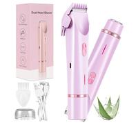 The Dermave, rasoio elettrico Dermave 2.0, con doppia testa in acciaio inossidabile, impermeabile IPX7, uso bagnato e asciutto, riduce il tiraggio, adatto a tutti i tipi di pelle (viola)