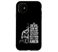 The Devil Saw Me Thought He'd Won Christian Religious Saying Custodia per iPhone 11