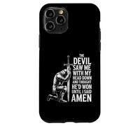 The Devil Saw Me Thought He'd Won Christian Religious Saying Custodia per iPhone 11 Pro
