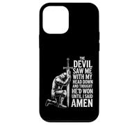 The Devil Saw Me Thought He'd Won Christian Religious Saying Custodia per iPhone 12 mini