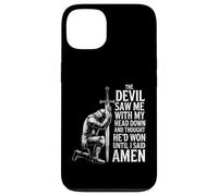 The Devil Saw Me Thought He'd Won Christian Religious Saying Custodia per iPhone 13