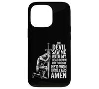 The Devil Saw Me Thought He'd Won Christian Religious Saying Custodia per iPhone 13 Pro