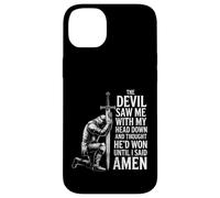 The Devil Saw Me Thought He'd Won Christian Religious Saying Custodia per iPhone 14 Plus