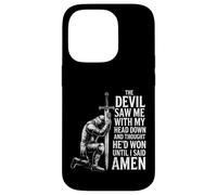 The Devil Saw Me Thought He'd Won Christian Religious Saying Custodia per iPhone 14 Pro