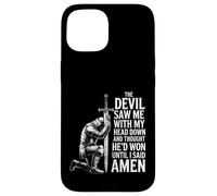 The Devil Saw Me Thought He'd Won Christian Religious Saying Custodia per iPhone 15