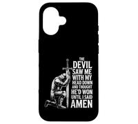 The Devil Saw Me Thought He'd Won Christian Religious Saying Custodia per iPhone 16