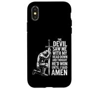 The Devil Saw Me Thought He'd Won Christian Religious Saying Custodia per iPhone X/XS
