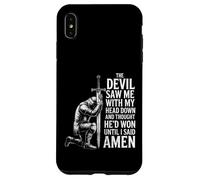 The Devil Saw Me Thought He'd Won Christian Religious Saying Custodia per iPhone XS Max