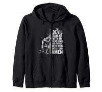 The Devil Saw Me Thought He'd Won Christian Religious Saying Felpa con Cappuccio