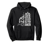 The Devil Saw Me Thought He'd Won Christian Religious Saying Felpa con Cappuccio