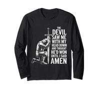 The Devil Saw Me Thought He'd Won Christian Religious Saying Maglia a Manica