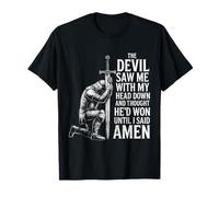 The Devil Saw Me Thought He'd Won Christian Religious Saying Maglietta