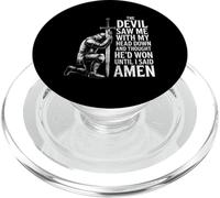 The Devil Saw Me Thought He'd Won Christian Religious Saying PopSockets PopGrip per MagSafe