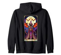 The Devil Tarocco Carta Strega Cat Bats Mystic Felpa con Cappuccio