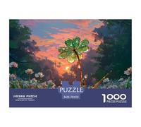 The Dew on The Four-leaf Clover Is Shining 1000 Pezzi Cartone Robusto Puzzle Glistening Clover Antistress Gioco Creativo Puzzle Decorazioni Per La Casa 70x50cm/1000pcs