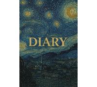 The Diary Atelier: Starry Night Glitter Journal Inspired by Van Gogh with 150 lined pages, 6 x 9 inches