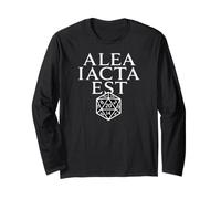 The Die Is Cast in Latin d20 Rpg Antica Roma Stampa Bianca Maglia a Manica