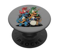 The Dino Rockers - Musica divertente per band di dinosauri PopSockets PopGrip Adesivo
