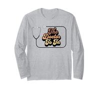 The Doctor Is in Funny Medical Profession Stetoscopio Retro Maglia a Manica