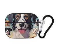 The Dog Breed AirPods Pro 2, custodia protettiva rigida antiurto per donne e uomini, compatibile con custodia Airpod Pro di 2a/1a generazione con portachiavi, nero